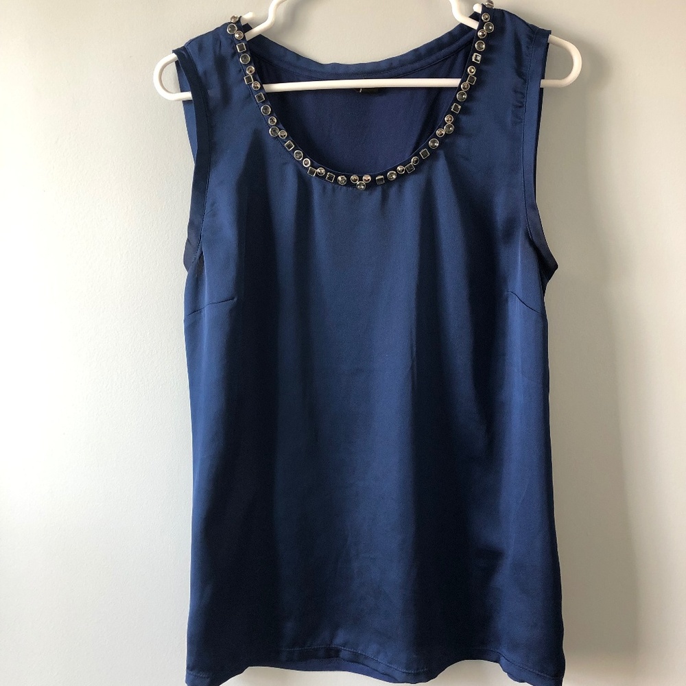Final Sale: Mixed Media Blue Blouse